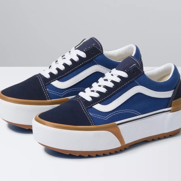 vans old skool stacked navy